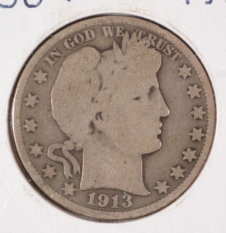 1913 BARBER HALF DOLLAR AG (1 of 2)