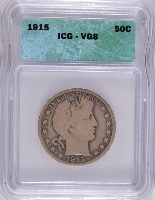 1915 BARBER HALF DOLLAR ICG VG-8 (1 of 4)