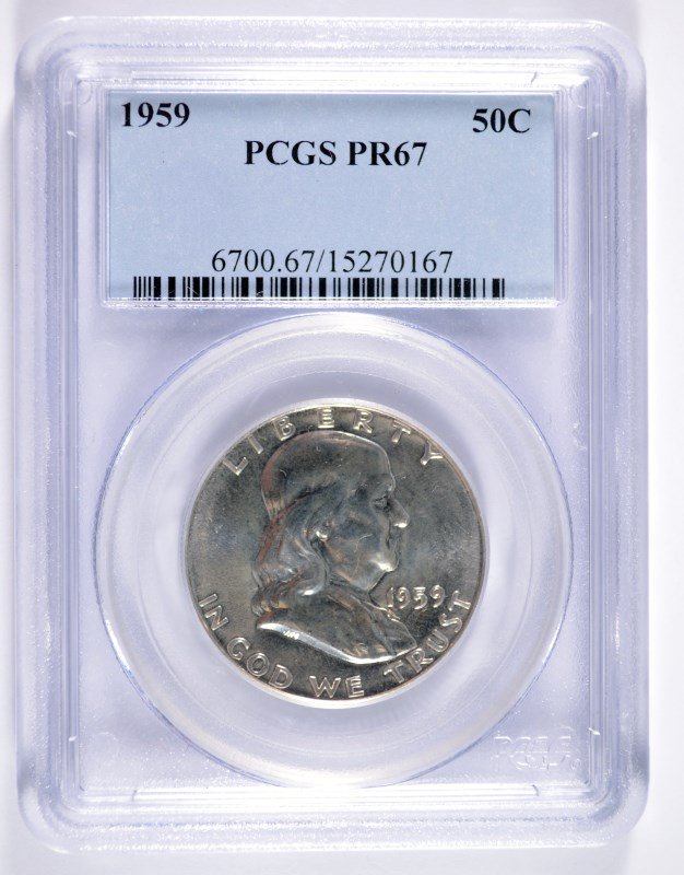 1959 FRANKLIN HALF DOLLAR, PCGS PR-67 (1 of 4)