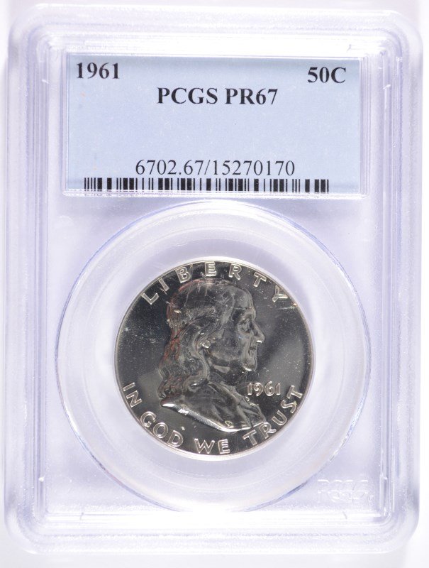1961 FRANKLIN HALF DOLLAR, PCGS PR-67 (1 of 4)