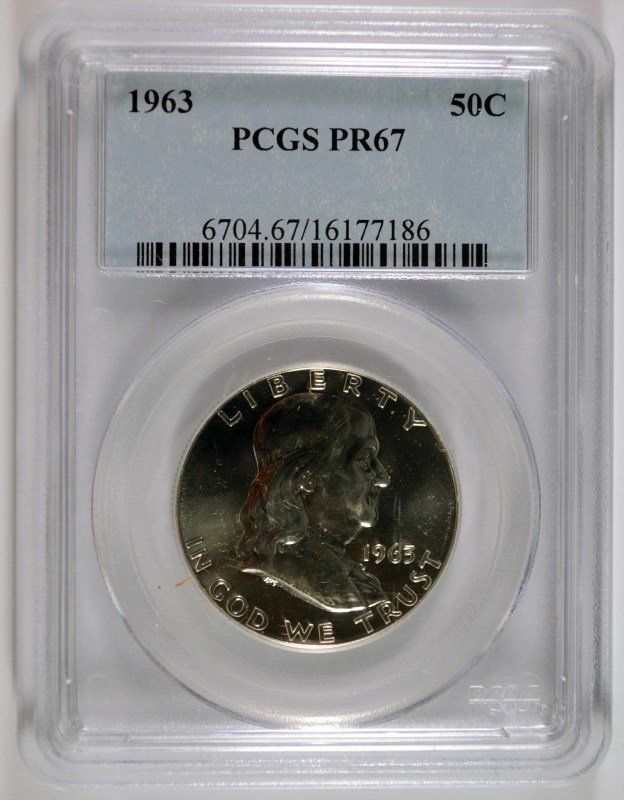 1963 FRANKLIN HALF DOLLAR, PCGS PR-67 (1 of 4)