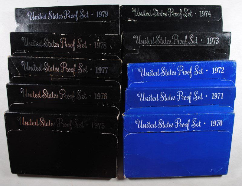 U.S.  CLAD PROOF SETS OF THE 70'S ( 10 ) SETS IN NICE (1 of 3)