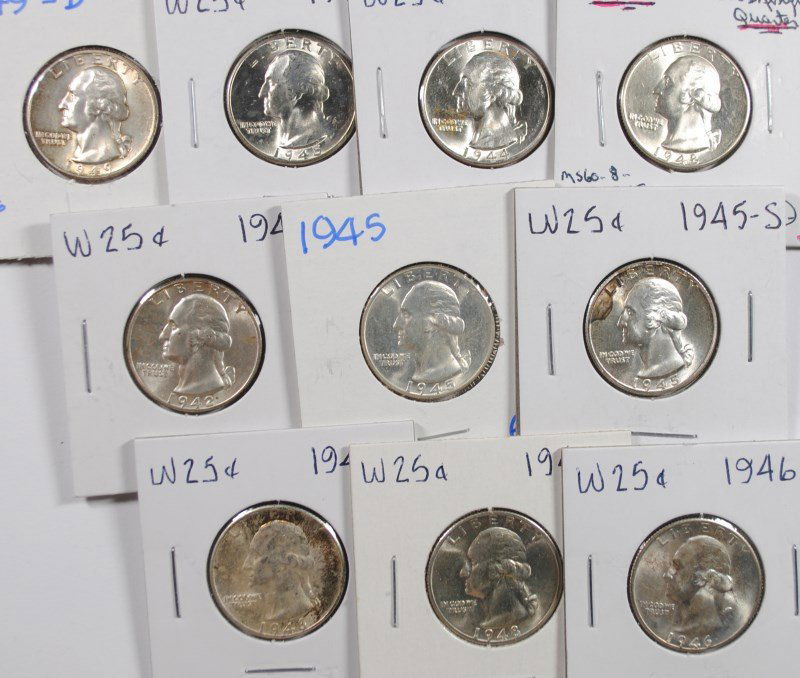 (10) CH BU WASHINGTON QUARTERS (1942, 1944, 1945, (1 of 2)