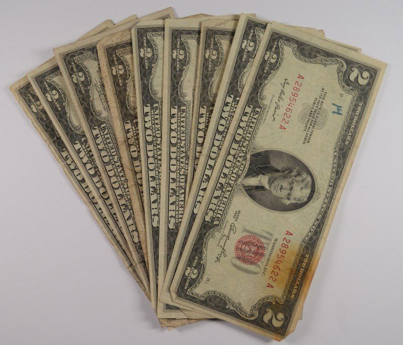 (9)1928/1953 $2 US NOTES (RED SEALS) (1 of 2)