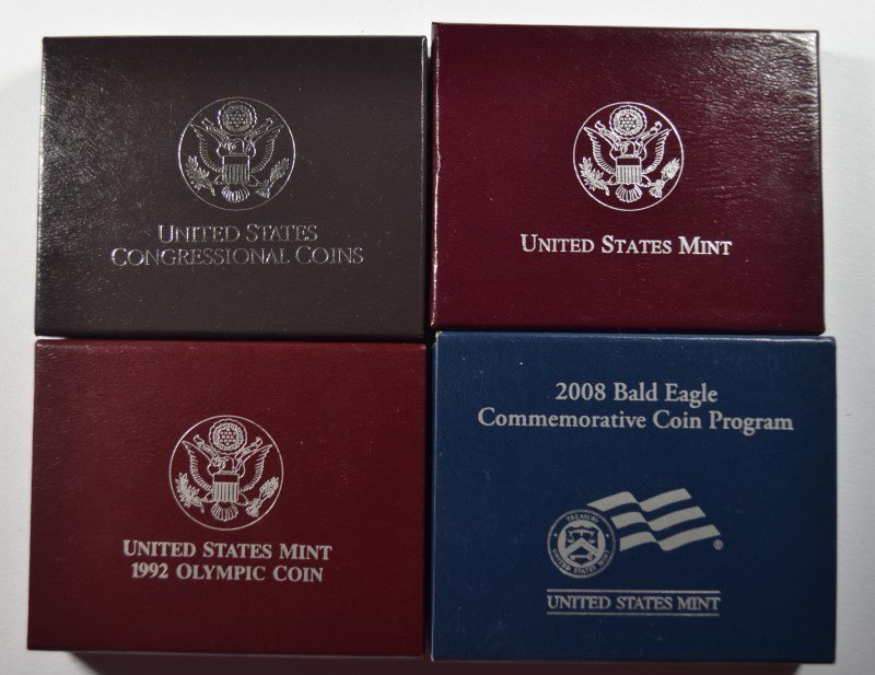 ( 4 ) PROOF CLAD HALF DOLLARS IN ORIG BOXES/COA:  SEE (1 of 5)