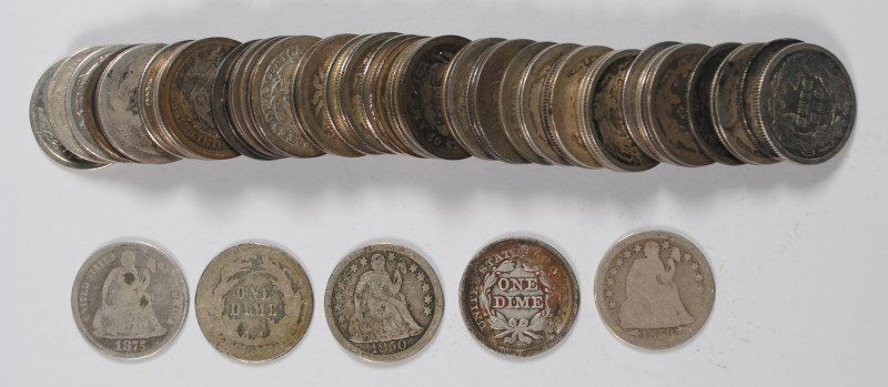 (74) MIXED SEATED LIBERTY DIMES (AG'S) (1 of 1)
