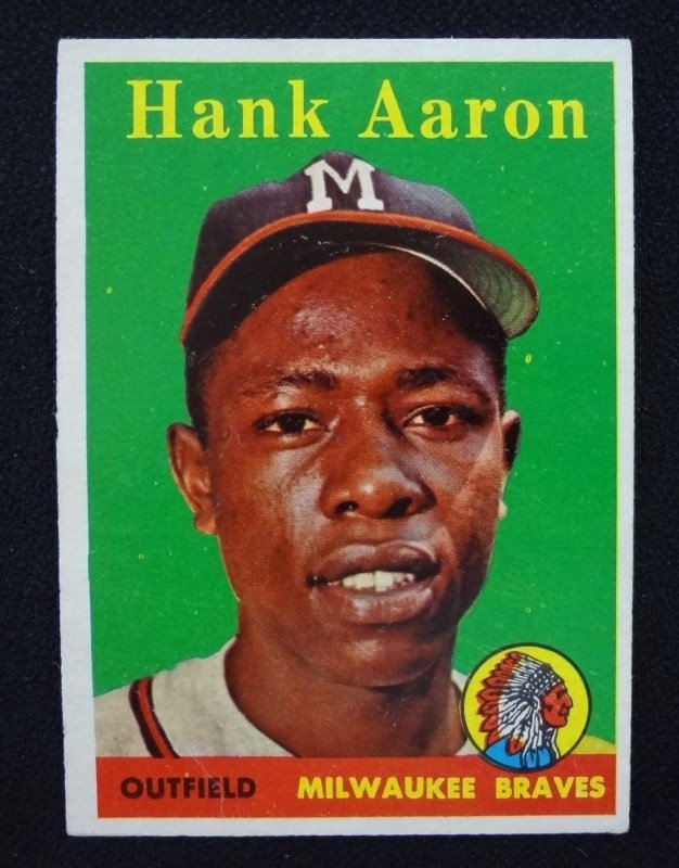 1958 TOPPS #30 HANK AARON - Light Crease Bottom Left (1 of 2)