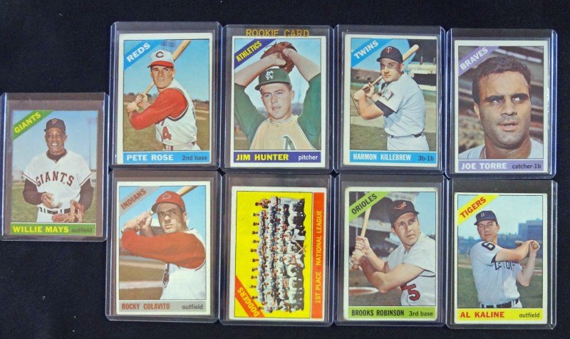 1966 TOPPS BASEBALL STAR CARD LOT (9 CARDS) #1 MAYS (1 of 3)