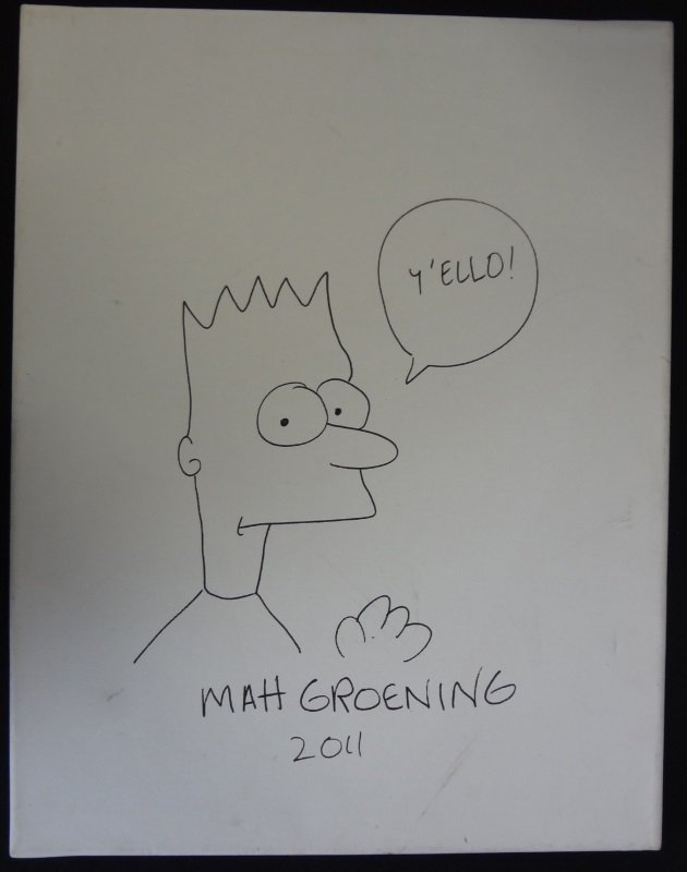 THE SIMPSONS MATT GROENING SIGNED AUTOGRAPH SKETCH (1 of 1)