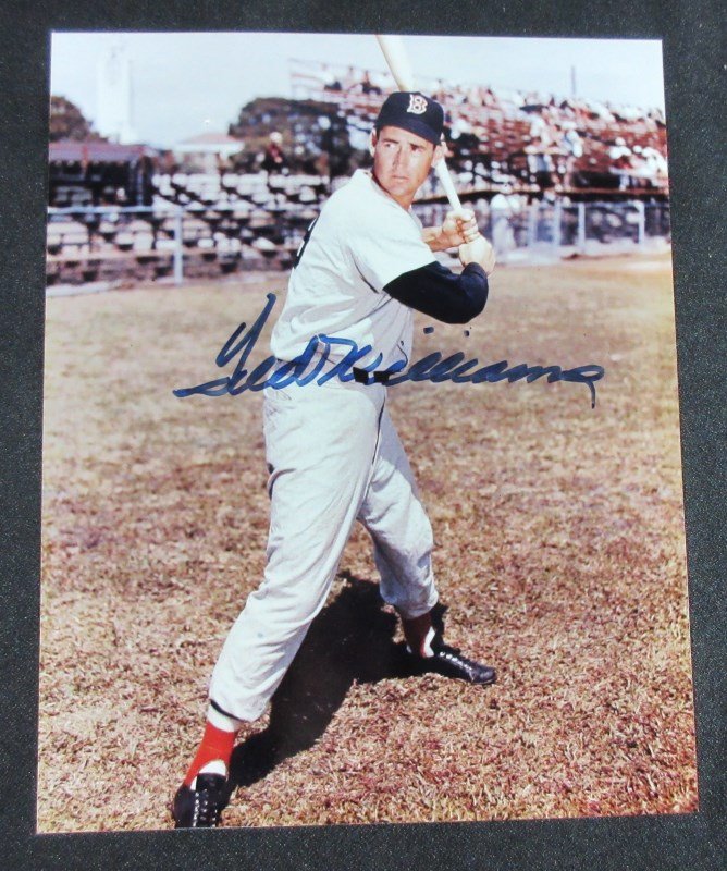 TED WILLIAMS AUTOGRAPHED 8x10 COLOR PHOTO (1 of 3)