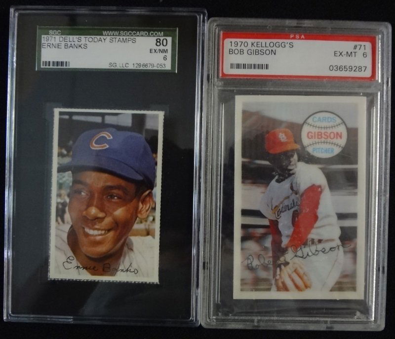 2 - GRADED BASEBALL, 1971 DELL'S TODAY STAMPS ERNIE: BOB GIBSON PSA 6