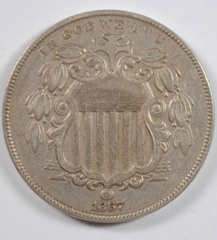 1867 SHIELD NICKEL XF/AU (1 of 2)