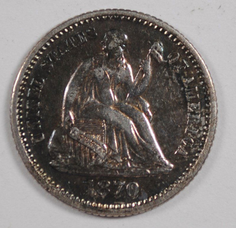 1870 SEATED HALF DIME AU/BU (1 of 2)