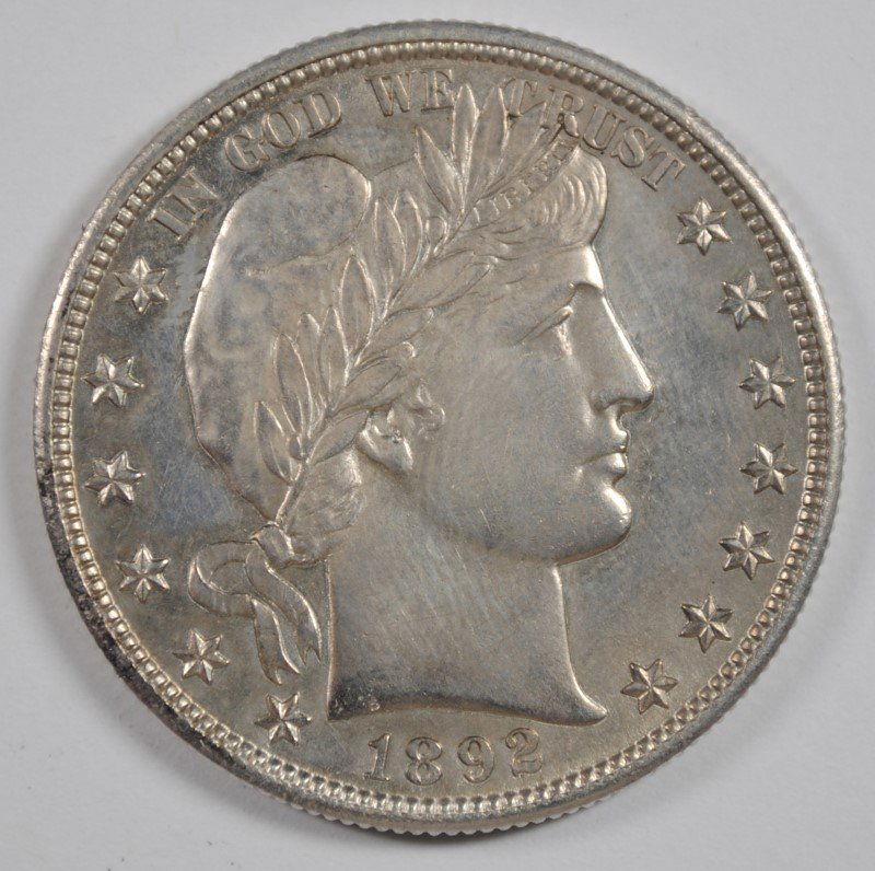 1892-S BARBER HALF DOLLAR VF/XF (1 of 2)