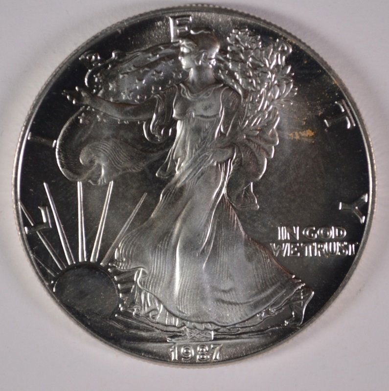 1987 AMERICAN SILVER EAGLE, UNC  BETTER EARLY DATE (1 of 2)