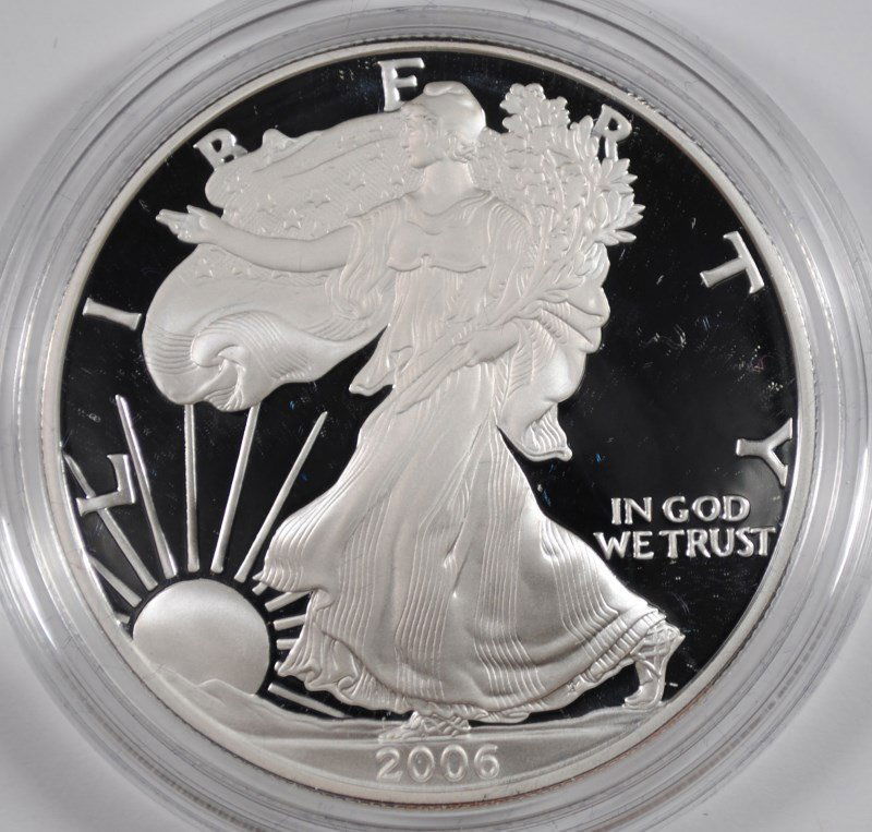 2006 PROOF AMERICAN SILVER EAGLE IN NICE ORIGINAL (1 of 4)