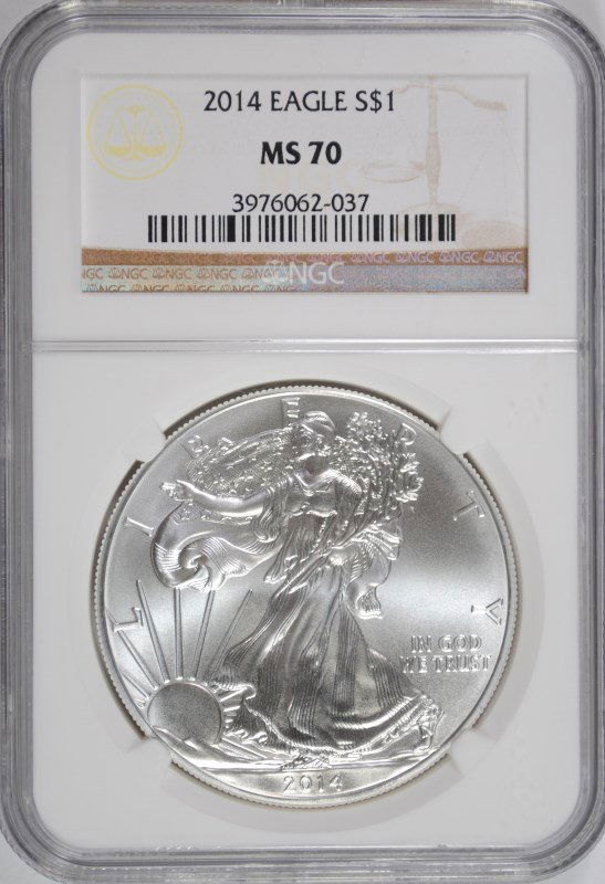 2014 AMERICAN SILVER EAGLE, NGC MS-70! (1 of 4)