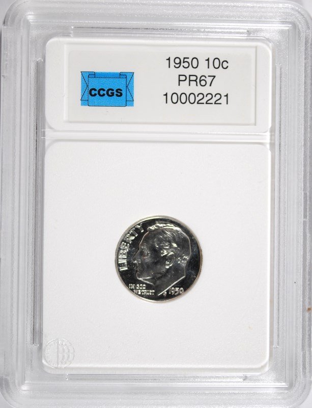 1950 ROOSEVELT DIME, CCGS PROOF ++: Bid with confidence at Silver towne Auctions. One of the internet’s leading Auction Houses.