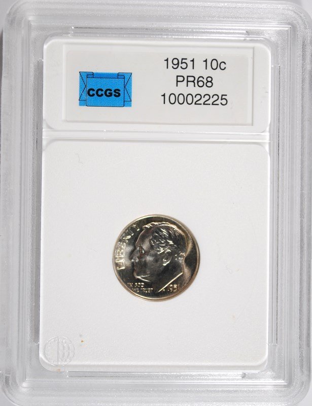 1951 ROOSEVELT DIME, CCGS SUPERB PROOF+++: Bid with confidence at Silver towne Auctions. One of the internet’s leading Auction Houses.