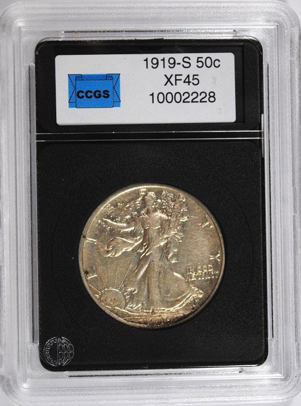 1919-S WALKING LIBERTY HALF DOLLAR, CCGS XF/AU RARE: Bid with confidence at Silver towne Auctions. One of the internet’s leading Auction Houses.
