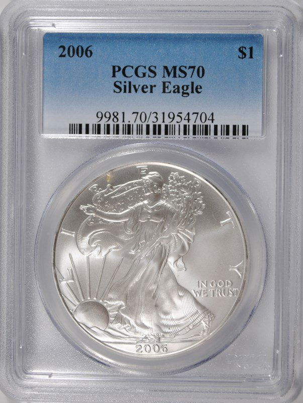 2006 AMERICAN SILVER EAGLE, PCGS MS-70 PERFECT! (1 of 4)