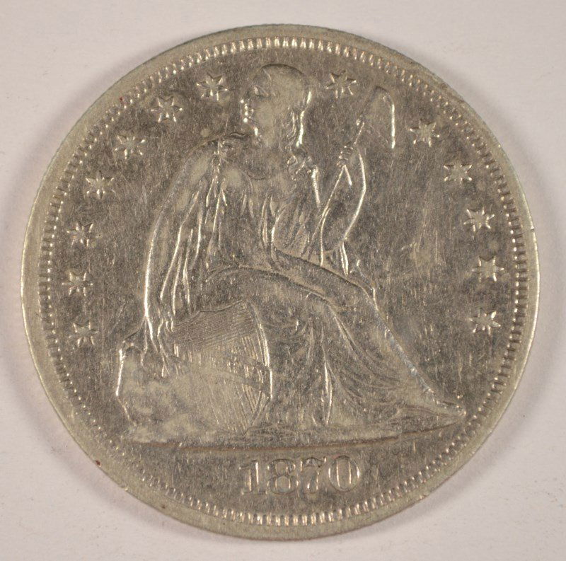 1870 SEATED DOLLAR VF/XF (1 of 2)