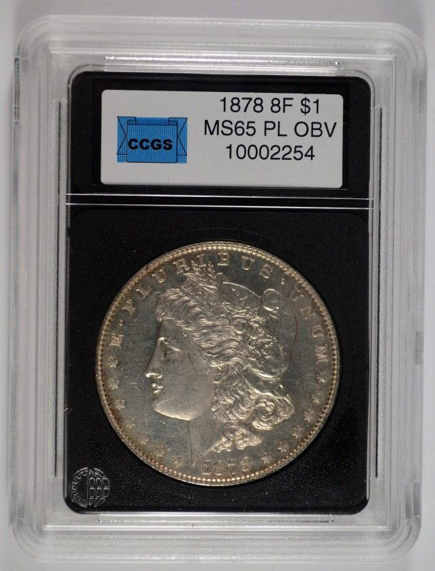 1878 8F MORGAN DOLLAR CCGS GRADED GEM BU+ PL RARE COIN! (1 of 4)