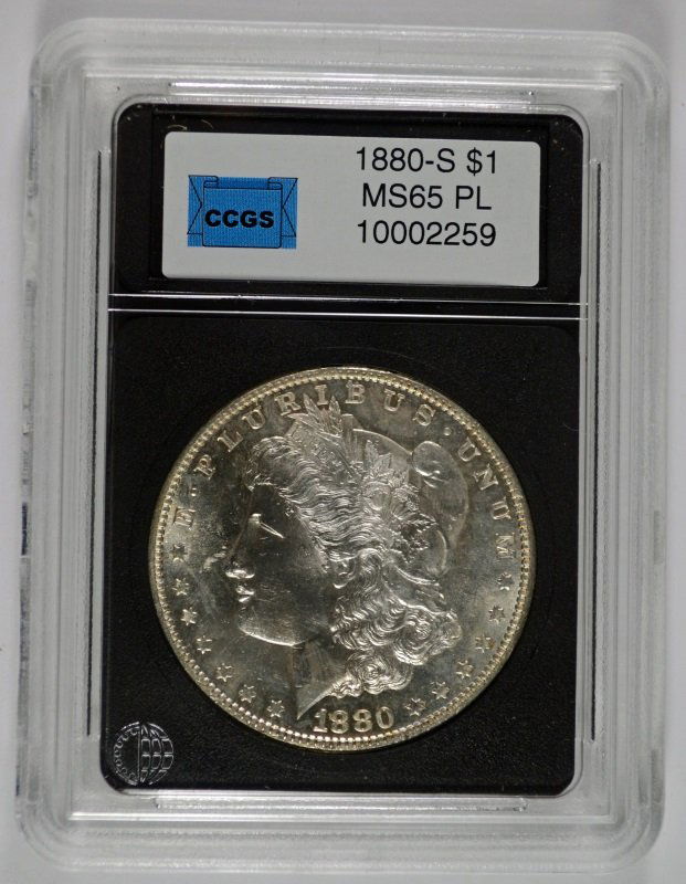 1880-S MORGAN DOLLAR CCGS GRADED SUPERB BU PL! (1 of 4)