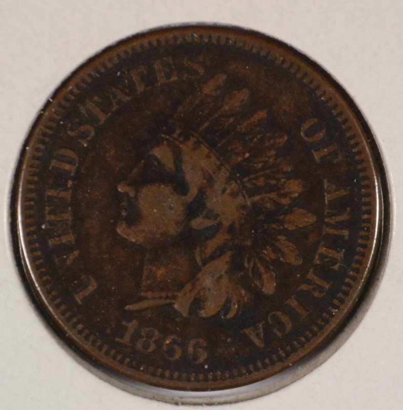 1866 INDIAN HEAD CENT, VF (1 of 2)