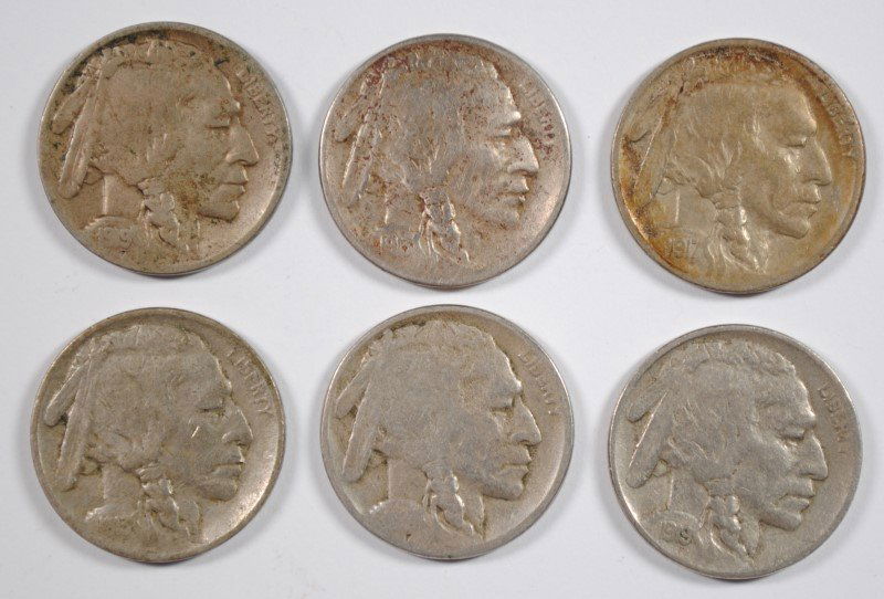 ( 6 ) BUFFALO NICKELS (1913-S I, 1913 II, 1917-S, (1 of 2)