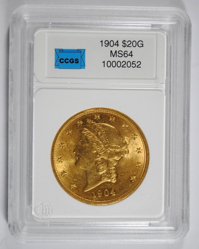 1904 $20.00 GOLD LIBERTY, CCGS GEM BU: Bid with confidence at Silver towne Auctions. One of the internet’s leading Auction Houses.
