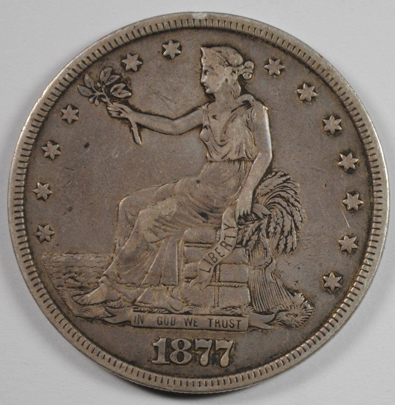 1877 TRADE DOLLAR F/VF (1 of 2)