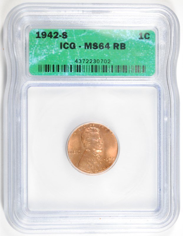 1942-S LINCOLN CENT ICG MS 64 RB (1 of 4)