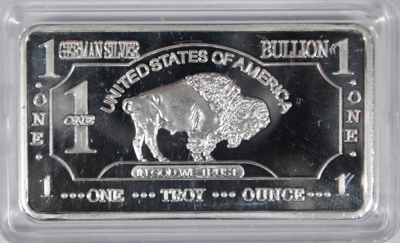 1 OZ .999 SILVER BAR - BUFFALO GERMAN SILVER (1 of 1)