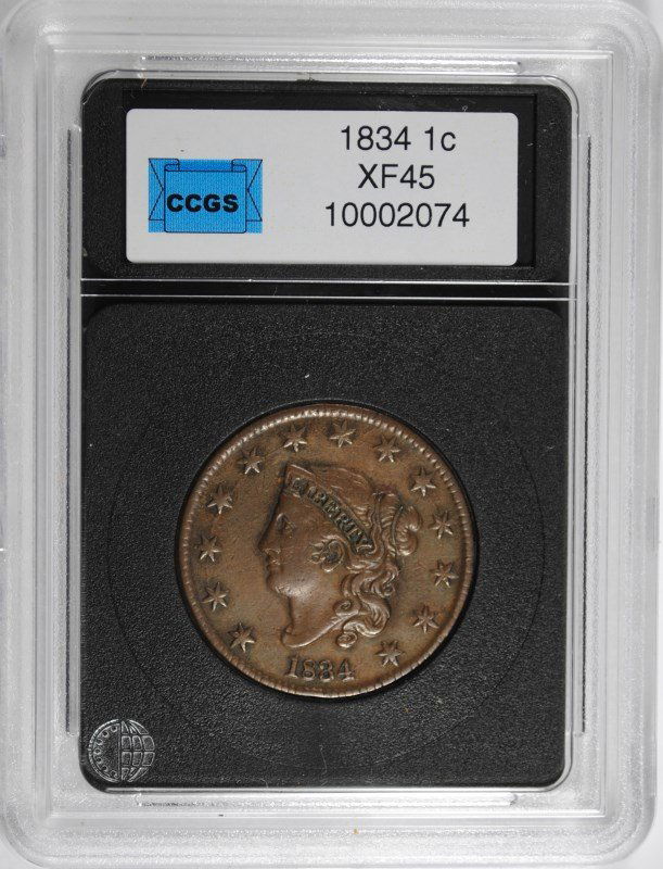 1834 LARGE CENT XF-AU NICE (1 of 4)