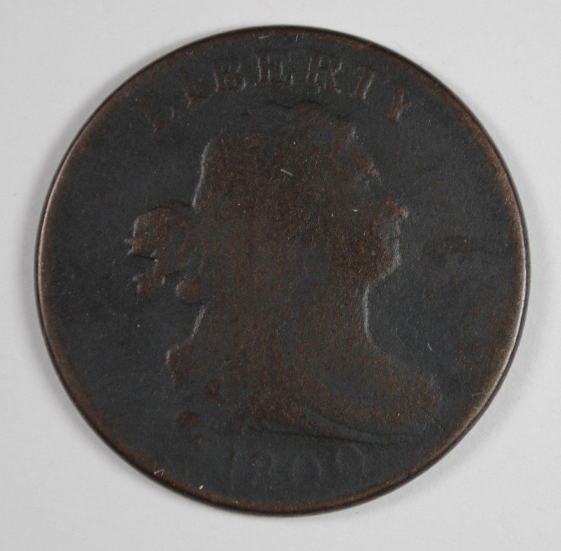 1800 DRAPED BUST HALF CENT, VG (1 of 2)