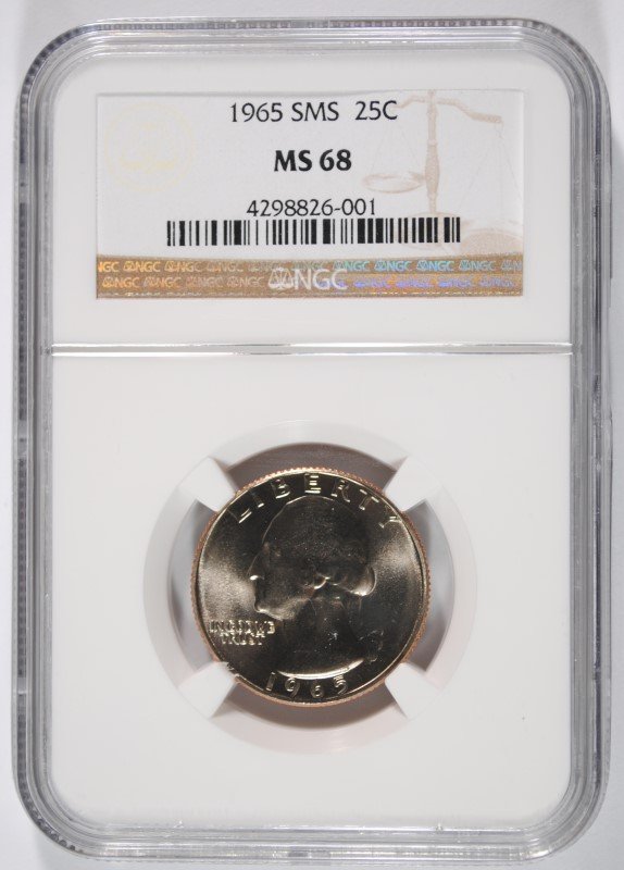 1965 WASHINGTON QUARTER SMS NGC MS68 (1 of 4)
