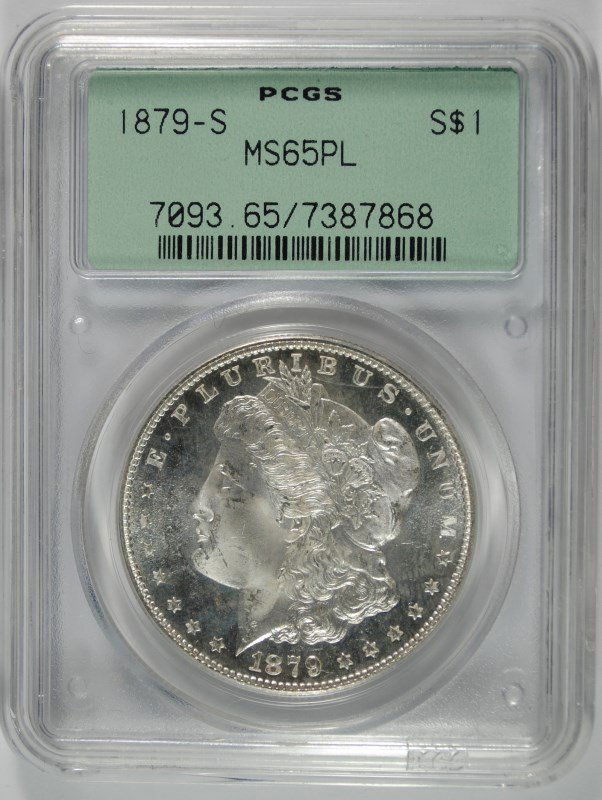 1879-S MORGAN SILVER DOLLAR, PCGS MS-65 PL ( OGH ) (1 of 4)