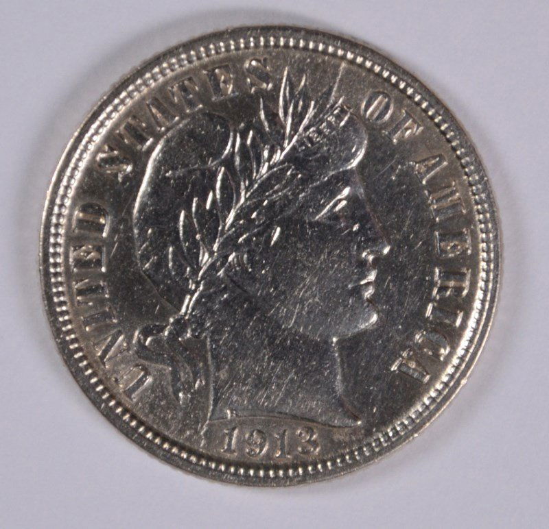 1913 BARBER DIME BU: Silvertowne Auctions is now ranked a #1 online coin auction house. ESTIMATE $120-$150