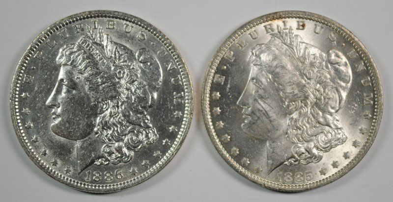 2 BU MORGAN DOLLARS 1885-O, & 86 (1 of 2)