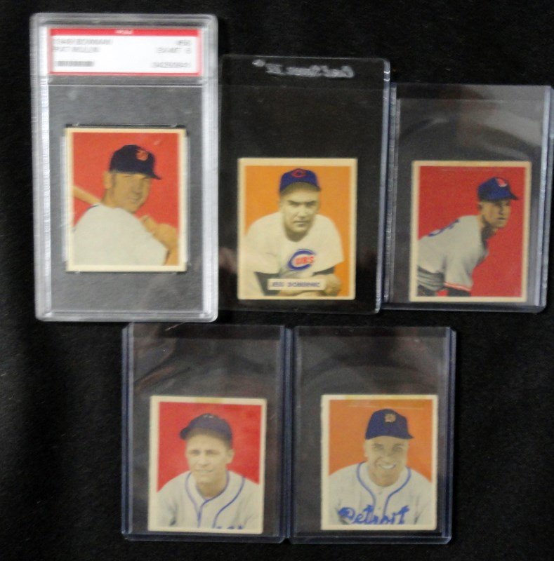 5 - 1949 BOWMAN BASEBALL; #56 MULLIN PSA 6, #7 DOBSON, (1 of 1)