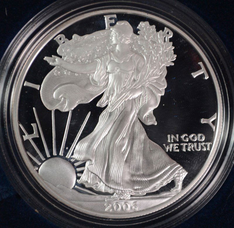 2006 PROOF AMERICAN SILVER EAGLE IN NICE ORIGINAL (1 of 3)