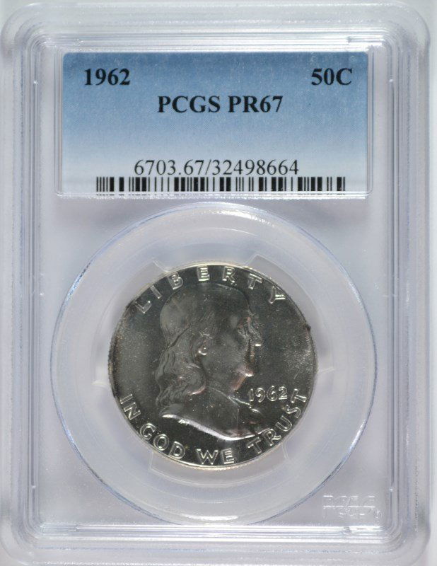 1962 FRANKLIN HALF DOLLAR, PCGS PR-67! (1 of 4)