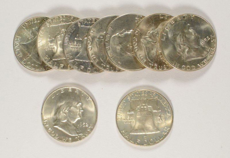 ( 9 ) GEM BU 1952-D FRANKLIN HALF DOLLARS (1 of 1)