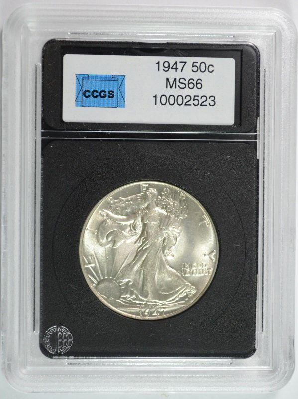 1947 WALKING LIBERTY HALF DOLLAR CCGS GRADED SUPERB GEM (1 of 4)
