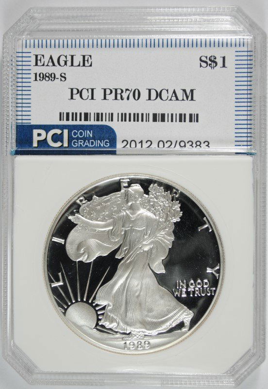 1989-S AMERICAN SILVER EAGLE PCI GRADED PERFECT PROOF (1 of 4)