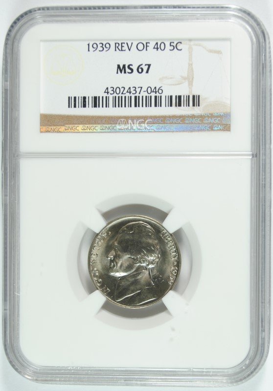 1939 JEFFERSON NICKEL REV OF 40 NGC MS67 (1 of 3)