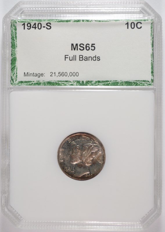 1940-S MERCURY DIME PCI GEM BU FULL BANDS (1 of 4)