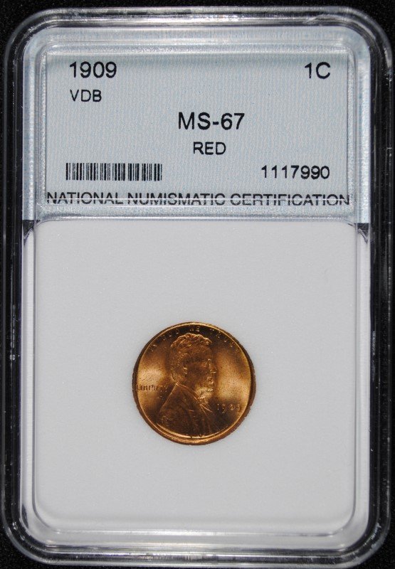1909 VDB LINCOLN CENT, NNC GRADED  GEM BU+ RED  WHAT A (1 of 4)