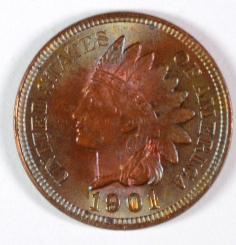1901 INDIAN HEAD CENT GEM BU COLOR (1 of 2)